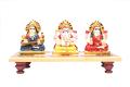 Marble Lakshmi Saraswati Ganesha On Chowki